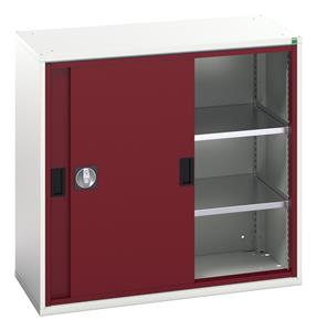 16926280.** verso sliding door cupboard with 2 shelves. WxDxH: 1050x550x1000mm. RAL 7035/5010 or selected